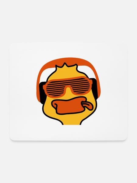 Party Duck - Mousepad (Querformat) - Weiß