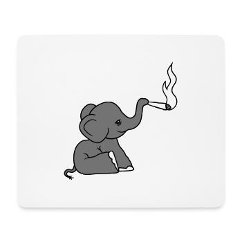 elephant stoned kiffen joint stoned weed cannabis - Mouse Pad (horizontal) - white - Front