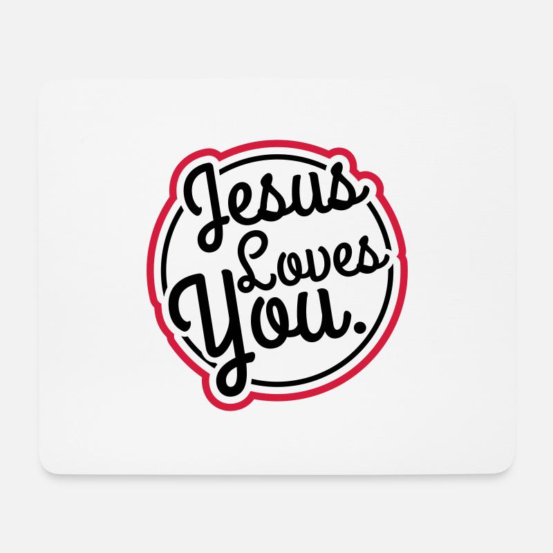 jesus_loves_you_gu2 - Mousepad (Querformat) - Weiß