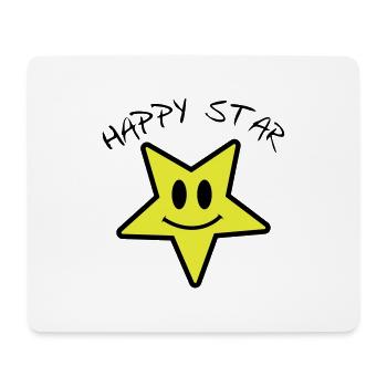 Happy star - Mousepad (Querformat) - Weiß - Vorne