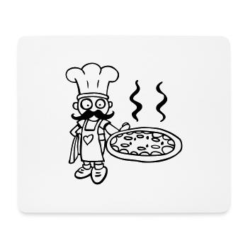 lustige zeichnung von koch pizza pizzeria - Mousepad (Querformat) - Weiß - Vorne