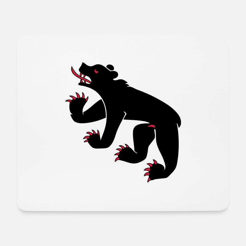 Zeichnung einer Bär ensymbolflagge Bern Schweiz - Mousepad (Querformat) - Weiß