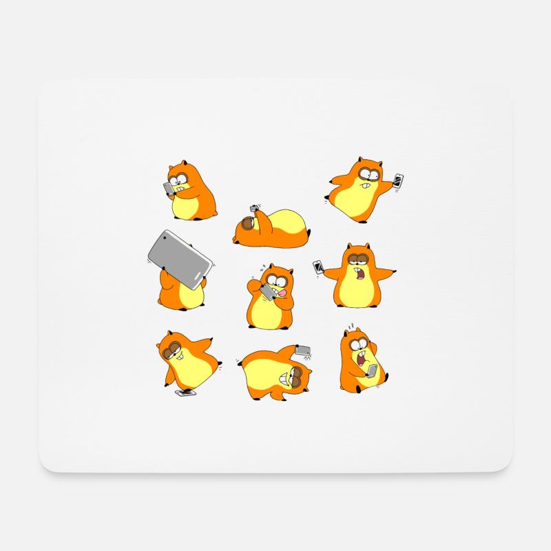 Handy Yoga (whiteline) - Mousepad (Querformat) - Weiß
