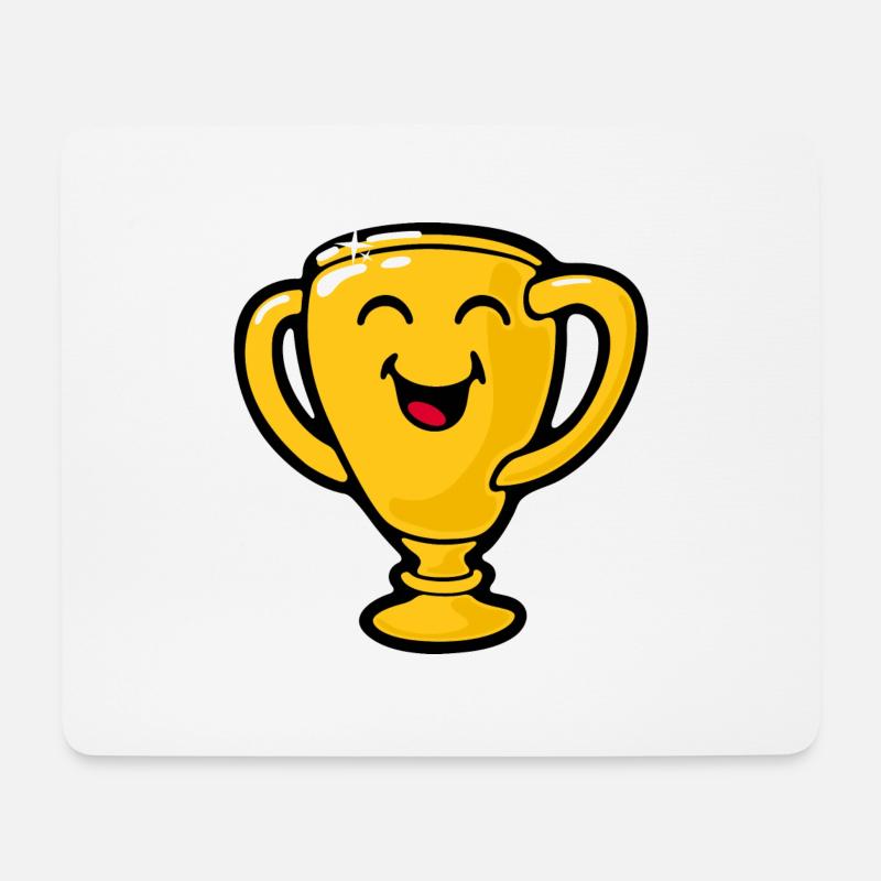 Smiley Goldtrophy Giggling - Mousepad (Querformat) - Weiß