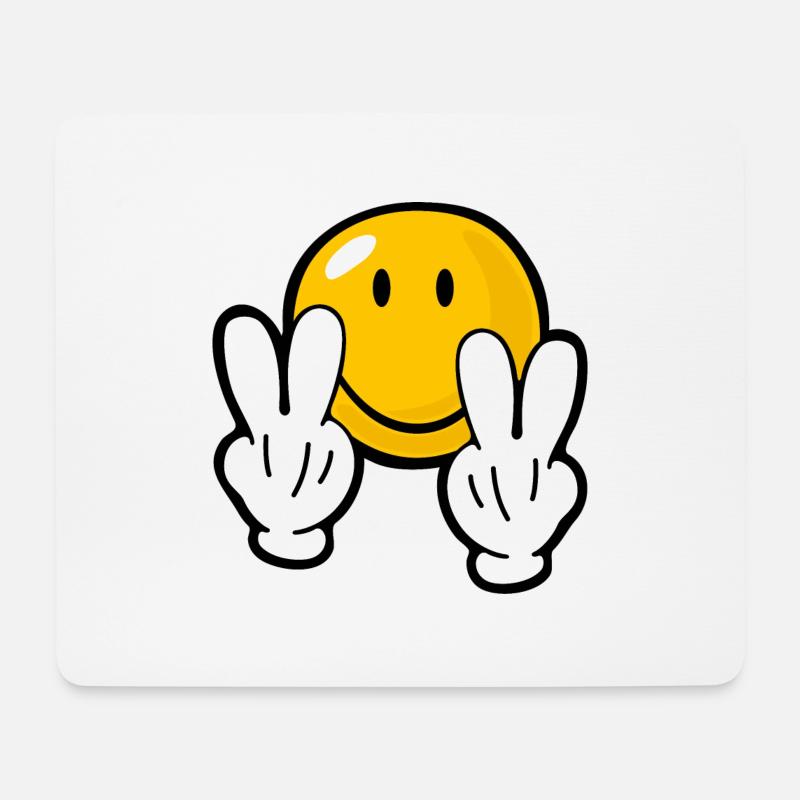 Smiley Confident - Mousepad (Querformat) - Weiß