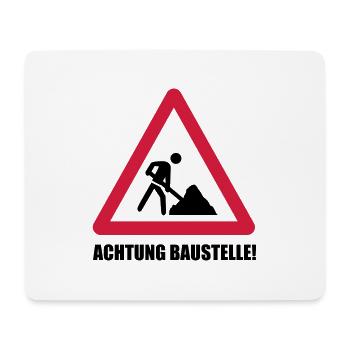baustelle achtung - Mousepad (Querformat) - Weiß - Vorne