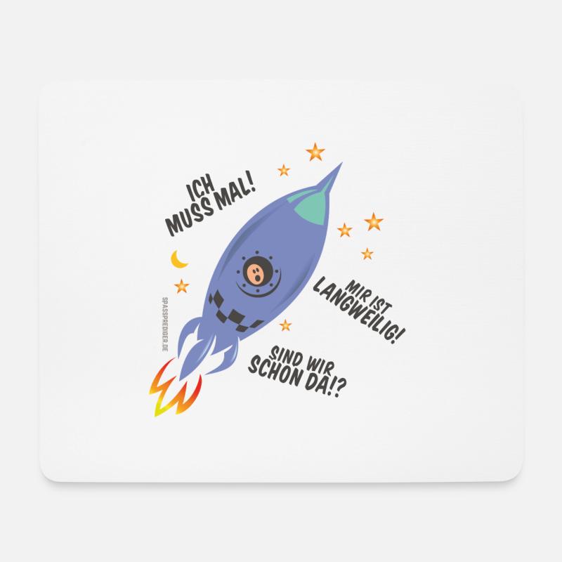 Astronaut in Rakete - Mousepad (Querformat) - Weiß