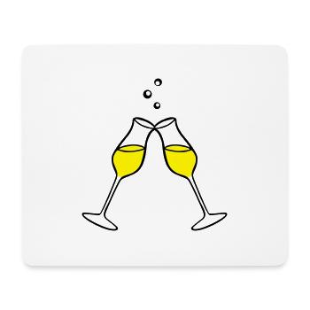 Glas, Sekt 2farbig - Mousepad (Querformat) - Weiß - Vorne