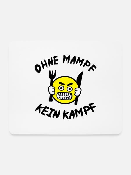Ohne Mampf kein Kampf - Mousepad (Querformat) - Weiß