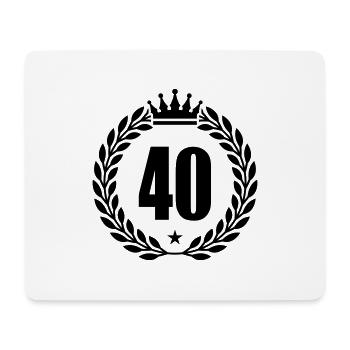 40 kranz krone - Mousepad (Querformat) - Weiß - Vorne