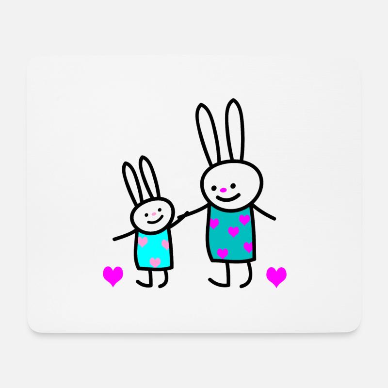Hasenkinder (b) - Mousepad (Querformat) - Weiß