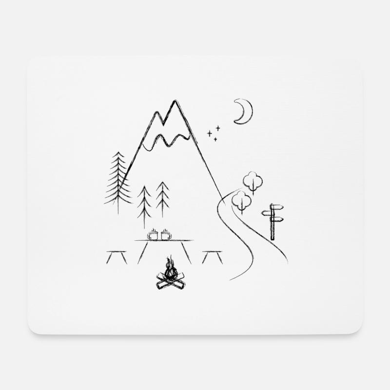 Outdoor Abenteuer | Entschleunigung im Wald - Mousepad (Querformat) - Weiß