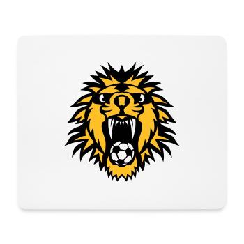 Football Löwe isst Sportballon - Mousepad (Querformat) - Weiß - Vorne