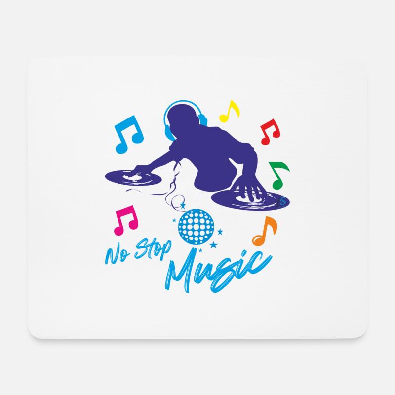No Stop Musik - Mousepad (Querformat) - Weiß