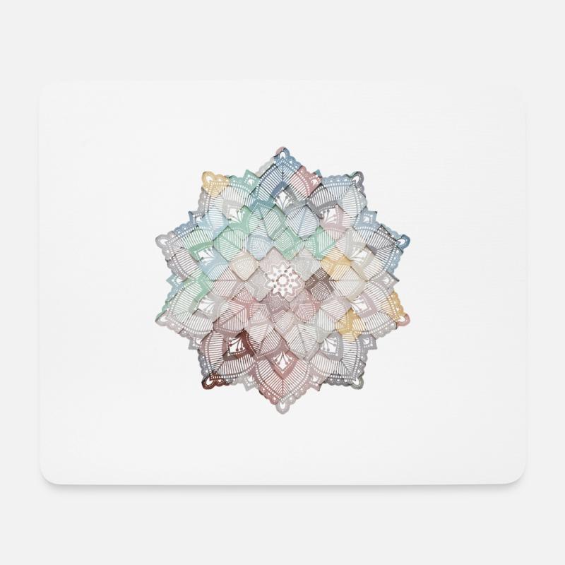 Mandala - Mousepad (Querformat) - Weiß