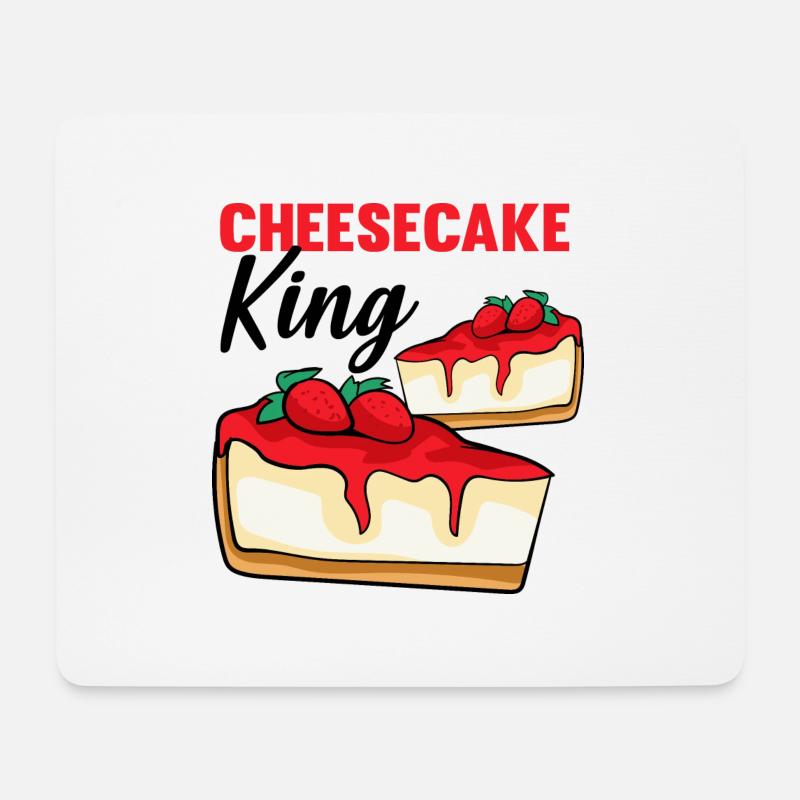 Käsekuchen Cheesecake König - Mousepad (Querformat) - Weiß