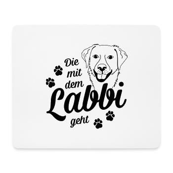 Die mit dem Labbi geht - Hundepfoten - Mousepad (Querformat) - Weiß - Vorne