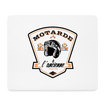 Motarde à l'ancienne - Tapis de souris (format paysage) - blanc - Devant