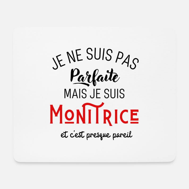Pas parfaite mais monitrice - Tapis de souris (format paysage) - blanc