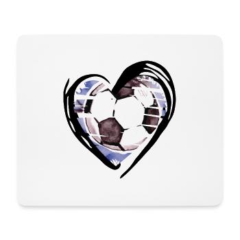 Football Cœur Amour - Tapis de souris (format paysage) - blanc - Devant