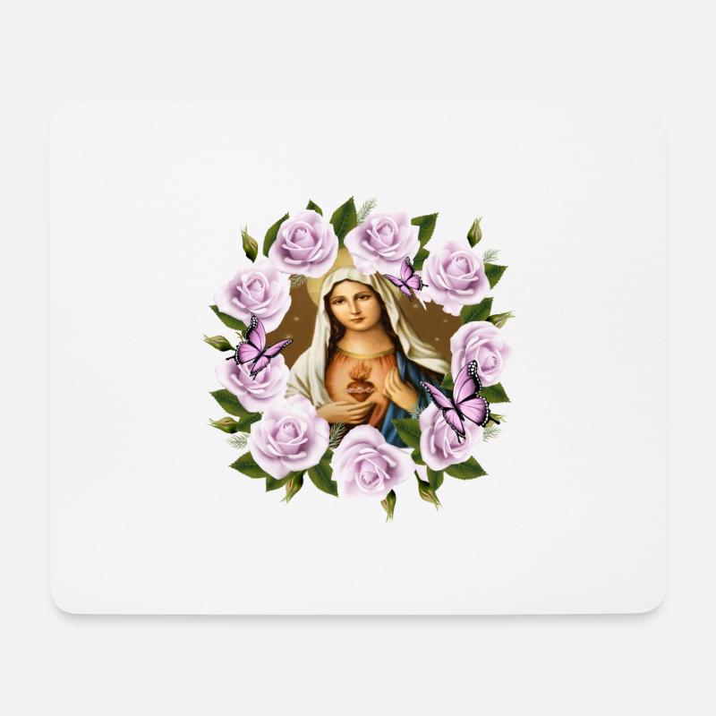 Heilige Maria-Madonna-Heilige-Jesus-Mutter - Mousepad (Querformat) - Weiß