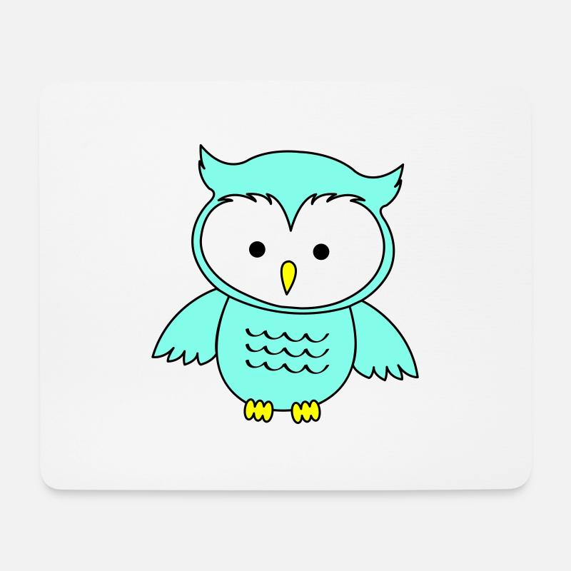 Eule - Mousepad (Querformat) - Weiß