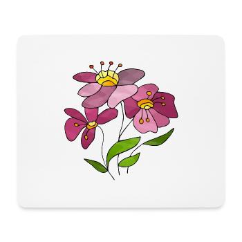 Blumen - Mousepad (Querformat) - Weiß - Vorne