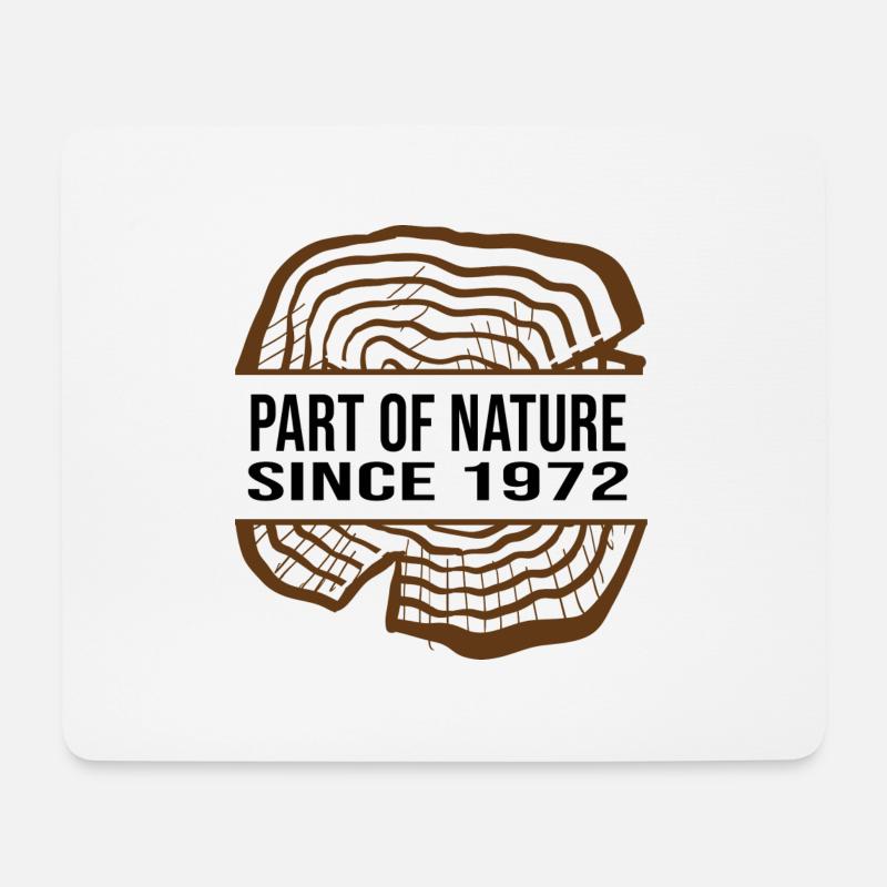1972 geburtstag 50 jahre jubiläum jahresringe baum - Mousepad (Querformat) - Weiß