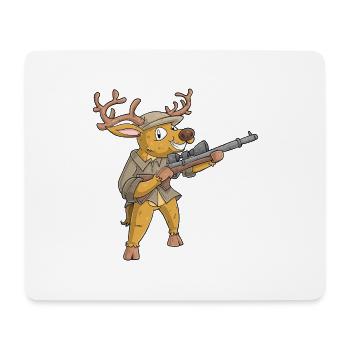 Chasse au cerf / Chasseur de cerf - Tapis de souris (format paysage) - blanc - Devant