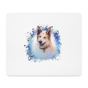 Chinook, dog, graffiti,blue,painting, - Mouse Pad (horizontal) - white - Front