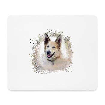 Chinook, chien, graffiti, beige, peinture, chien de berger - Tapis de souris (format paysage) - blanc - Devant
