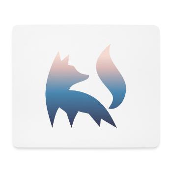 Fuchs Silhouette Wald Natur Rotfuchs Farbverlauf - Mousepad (Querformat) - Weiß - Vorne