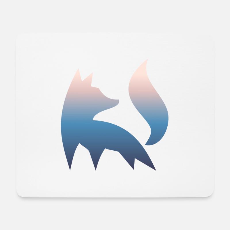Fuchs Silhouette Wald Natur Rotfuchs Farbverlauf - Mousepad (Querformat) - Weiß