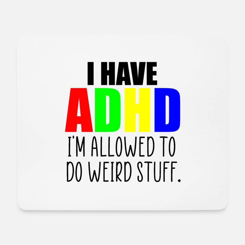 ADHS-Zitat - Mousepad (Querformat) - Weiß