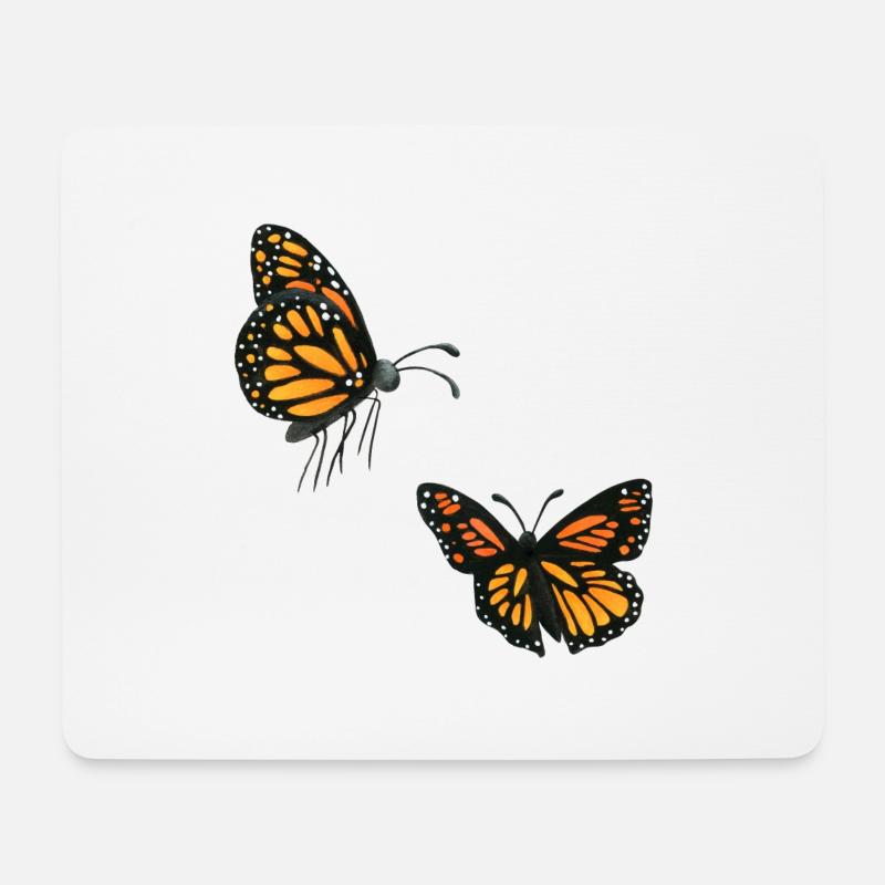 tanzende Schmetterlinge - Mousepad (Querformat) - Weiß