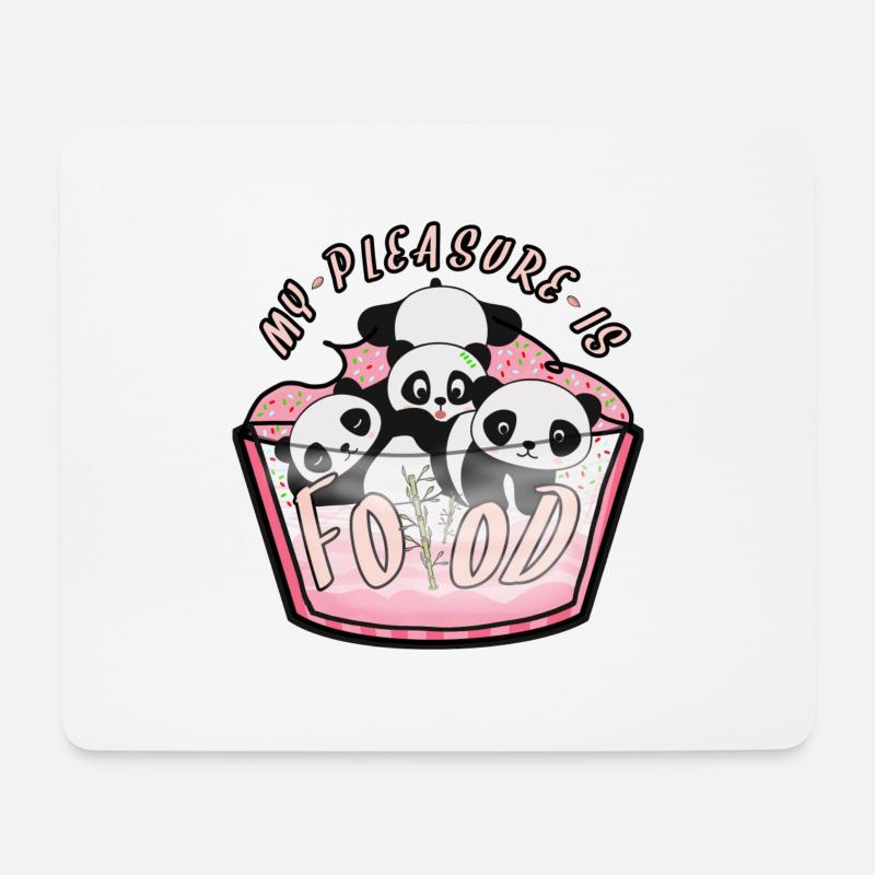 Pandas - Tapis de souris (format paysage) - blanc