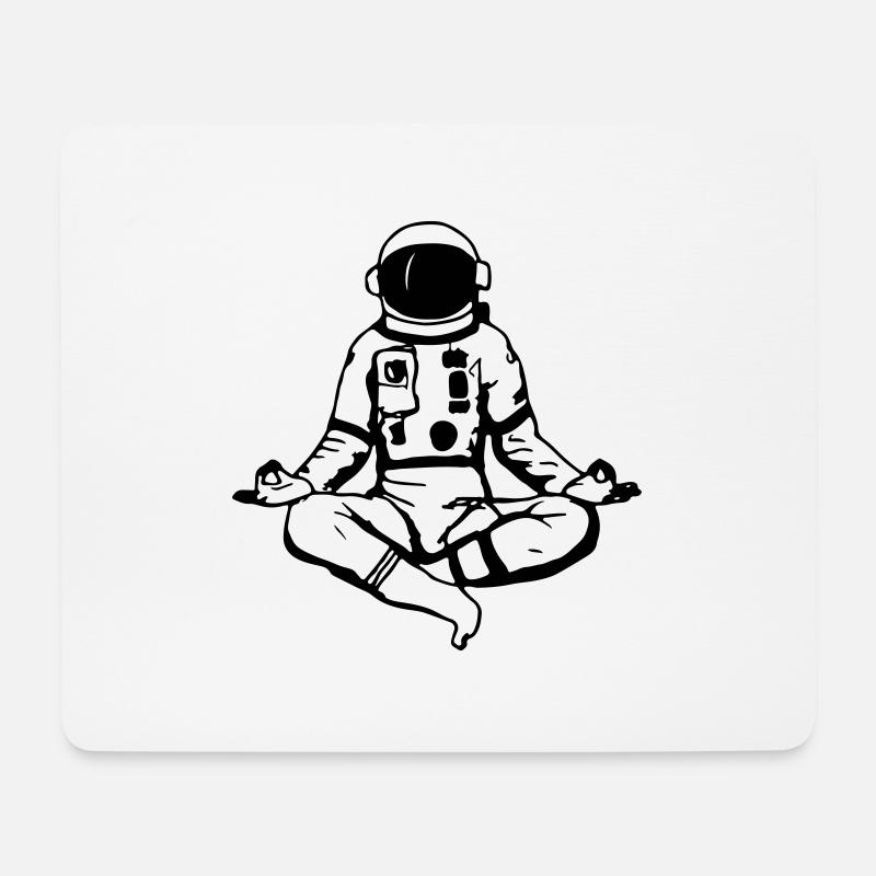 Astronaut Yoga Lustig Geschenkidee - Mousepad (Querformat) - Weiß