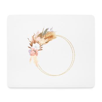Boho Palmen Kranz, personalisierbar - Mousepad (Querformat) - Weiß - Vorne