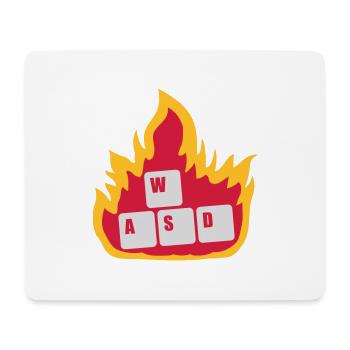 Nerd Computer WASD Tastatur - Mousepad (Querformat) - Weiß - Vorne