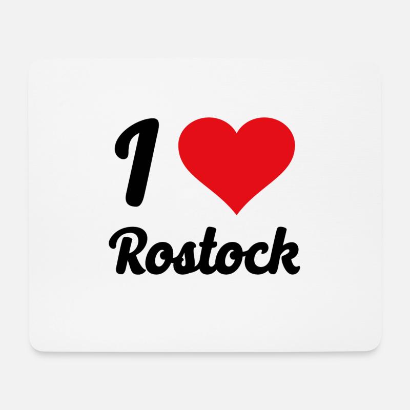 I Love Rostock - Mousepad (Querformat) - Weiß