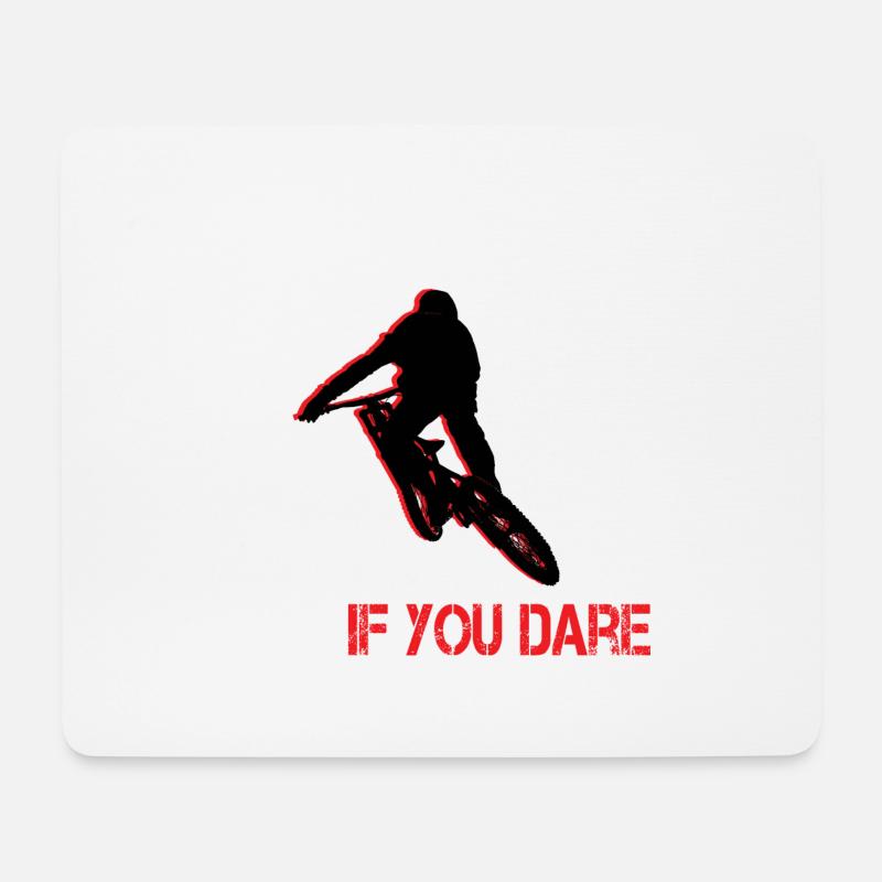 MTB... follow me, if you dare - Mousepad (Querformat) - Weiß