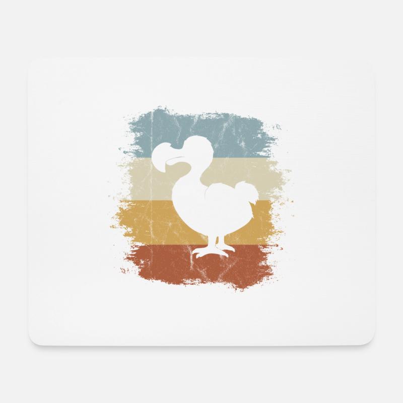 Lässiger Retro Oldschool Vogel Funky Vintage Dodo - Mousepad (Querformat) - Weiß