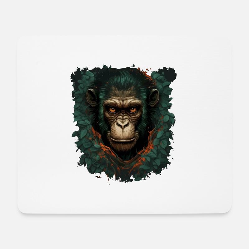 Der Schimpanse - Mousepad (Querformat) - Weiß