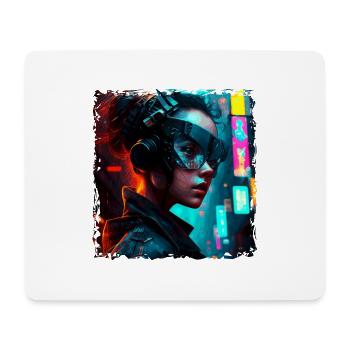 Cyborg der Zukunft mit High Tech Implantaten - Mousepad (Querformat) - Weiß - Vorne