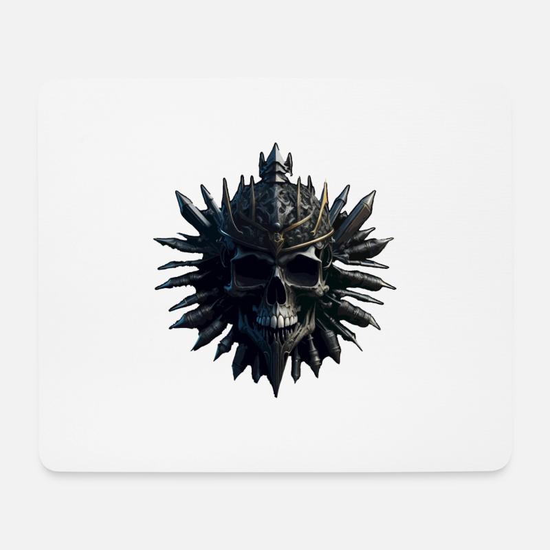 WIKINGER SCHÄDEL I SKULL DESIGN - Mousepad (Querformat) - Weiß