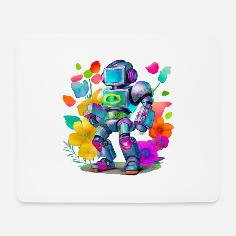 Robot - Mousepad (Querformat) - Weiß