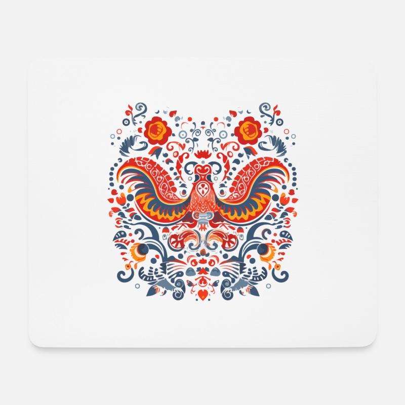 Der Vintage-Drache-Phönix - Mousepad (Querformat) - Weiß