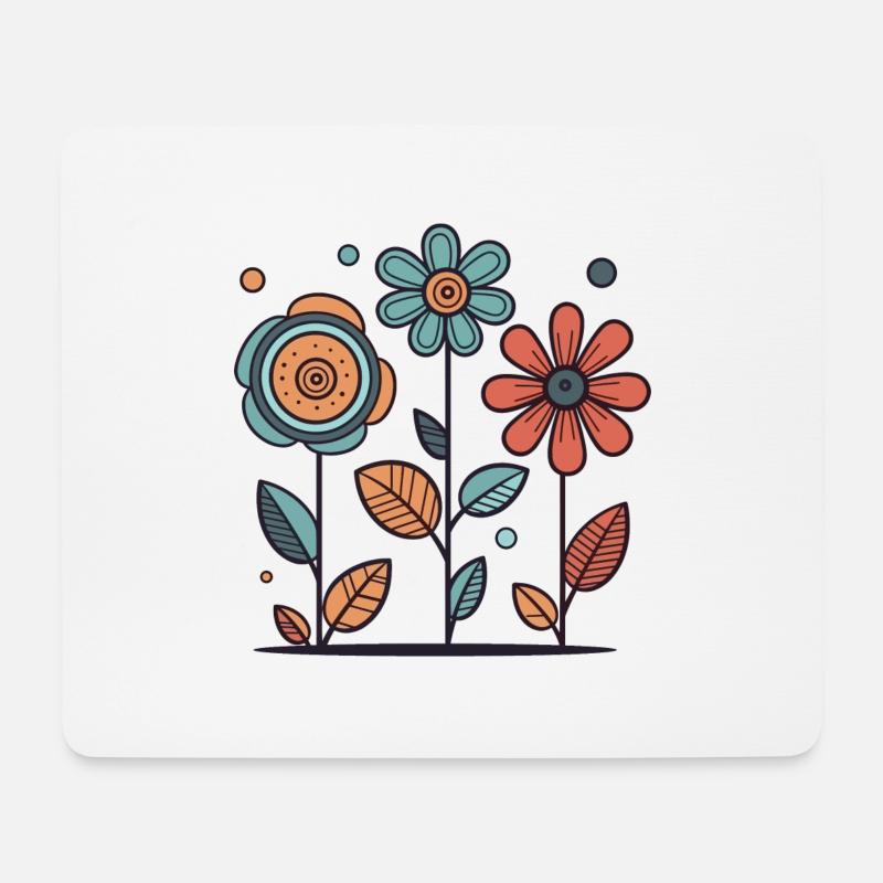 Blumen - Mousepad (Querformat) - Weiß
