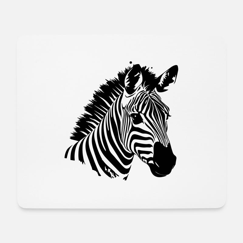 Zebra - Mousepad (Querformat) - Weiß