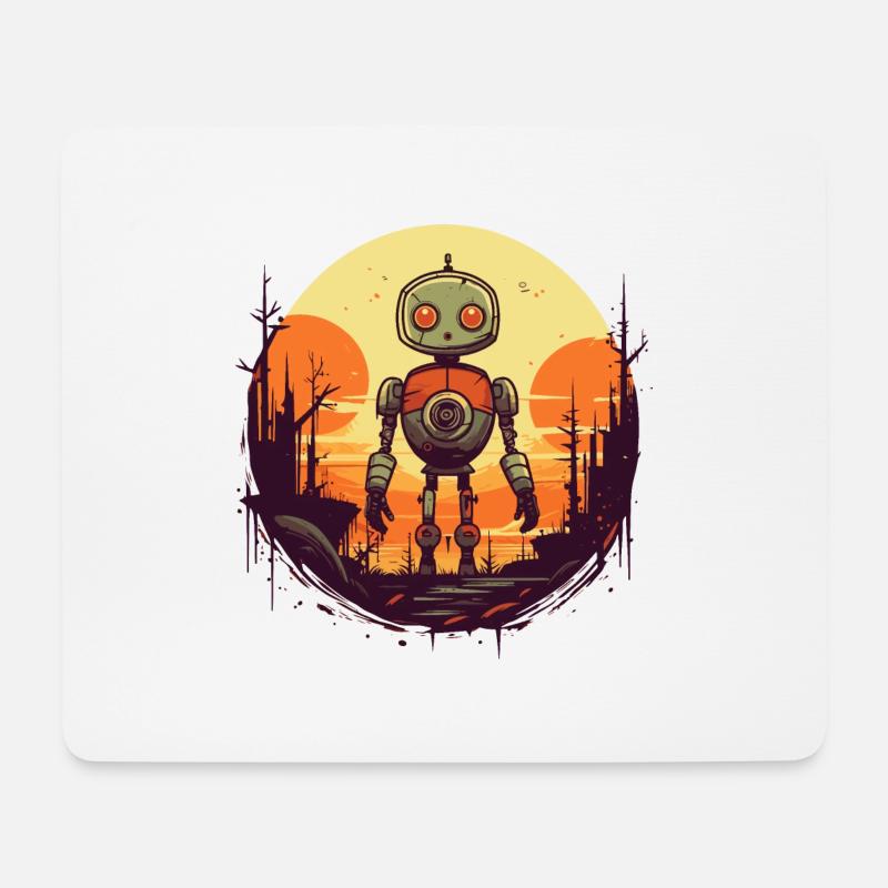 Robot - Mousepad (Querformat) - Weiß